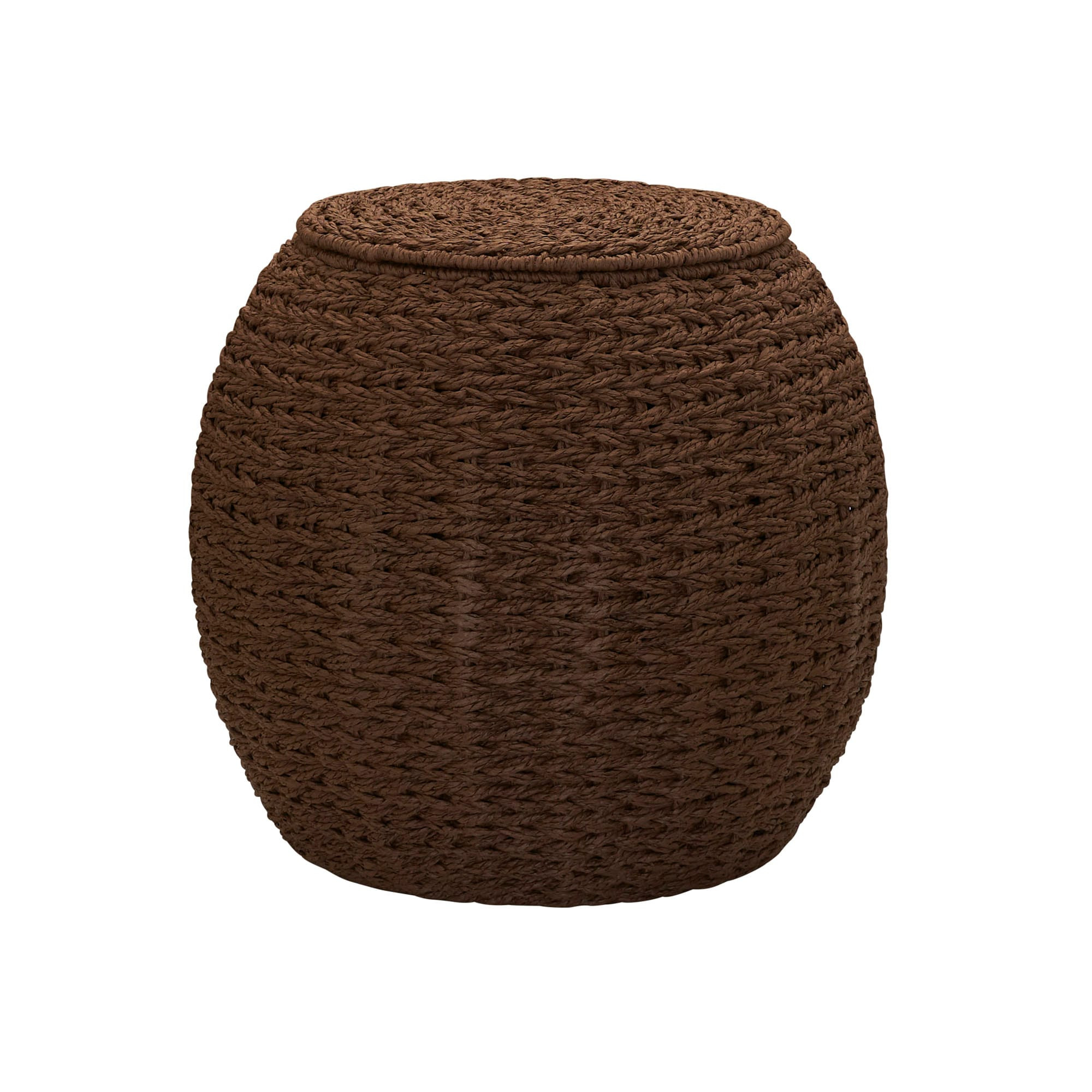 Household Essentials Handwoven Paper Rope Barrel Wicker Storage Basket Side Table | HHML-4228 | Lowe's