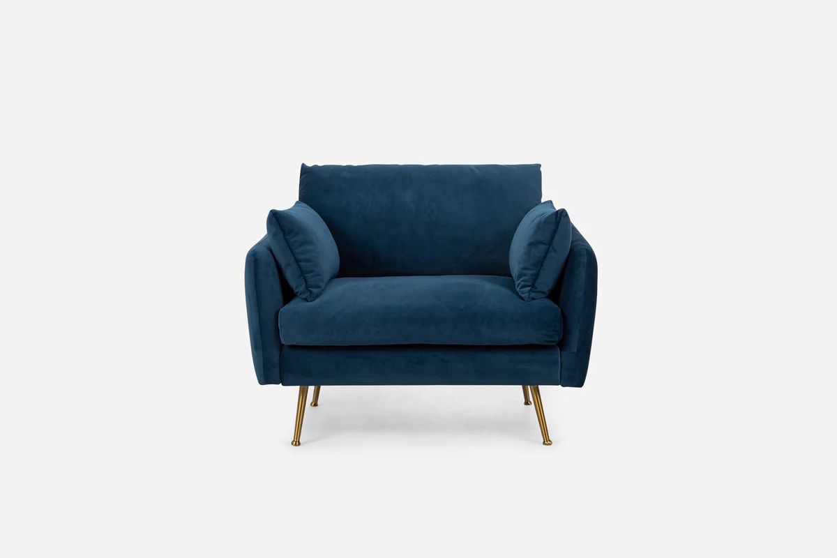 Park ArmchairBlue Velvet / Gold | Albany Park