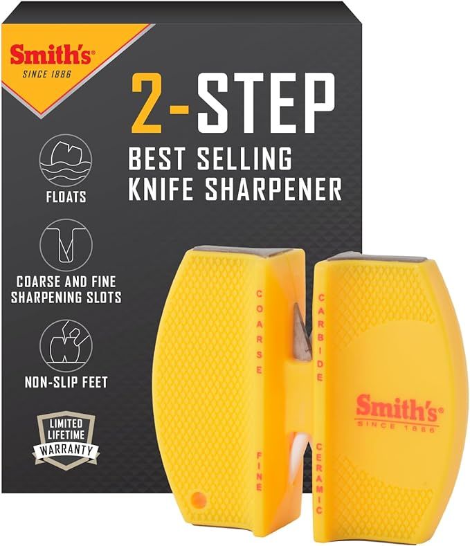 Smith's CCKS 2-Step Knife Sharpener - Yellow - 2-Step Preset Coarse & Fine Slots - Outdoor Handhe... | Amazon (US)