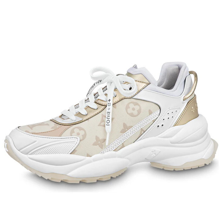 (WMNS) LOUIS VUITTON Run 55 Sneakers 'Beige Monogram White' 1ABHR3 | KICKS CREW