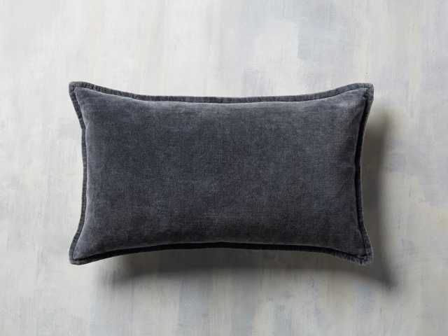 Stone Washed Velvet Lumbar Pillow Cover | Arhaus | Arhaus