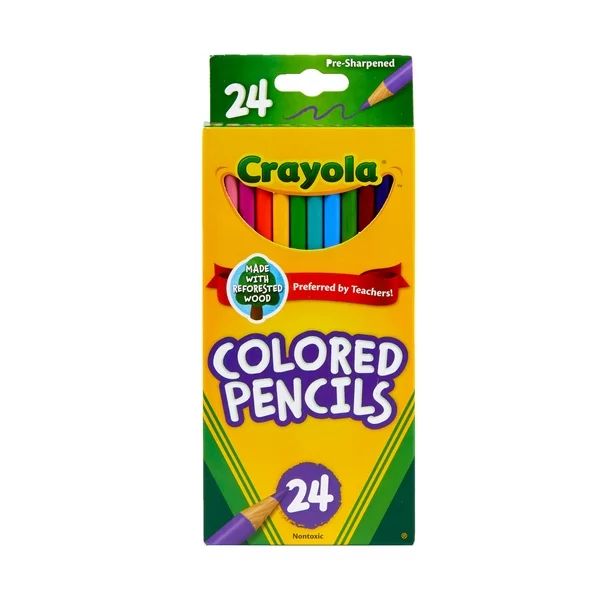 Crayola Colored Pencils, Assorted Colors, Pre-sharpened, 24 Count - Walmart.com | Walmart (US)