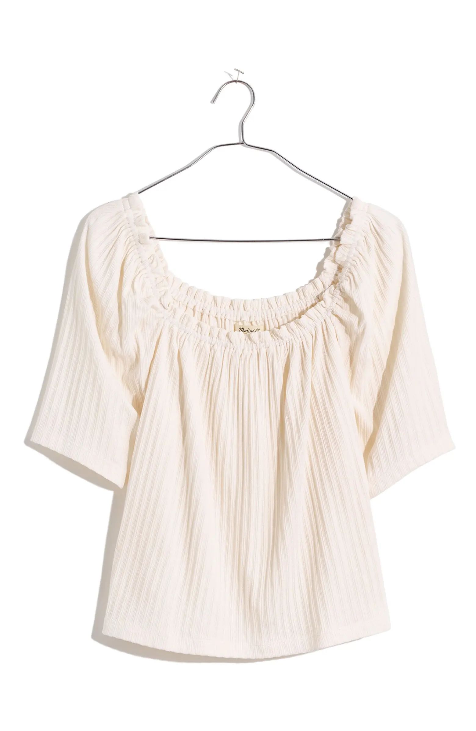 Pointelle Knit Peasant Top | Nordstrom