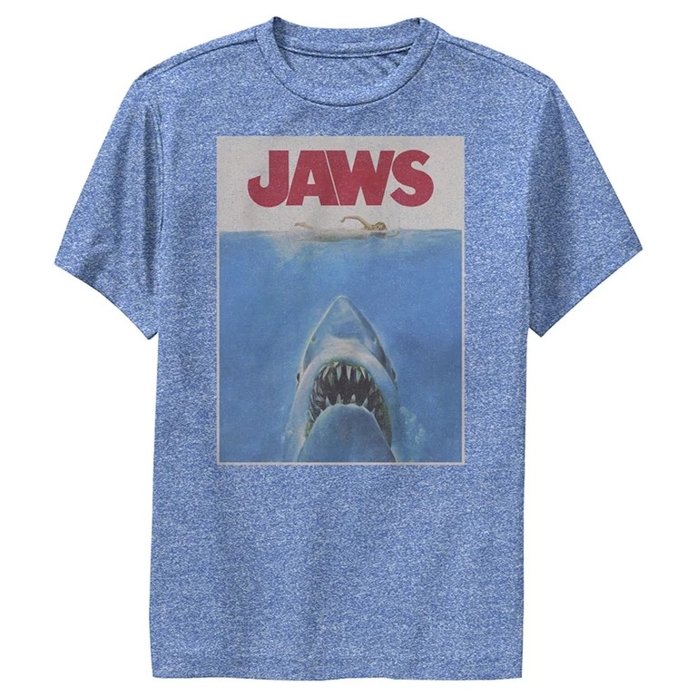 Boy's Jaws Retro Distressed Poster Performance Graphic T-Shirt | Walmart (US)