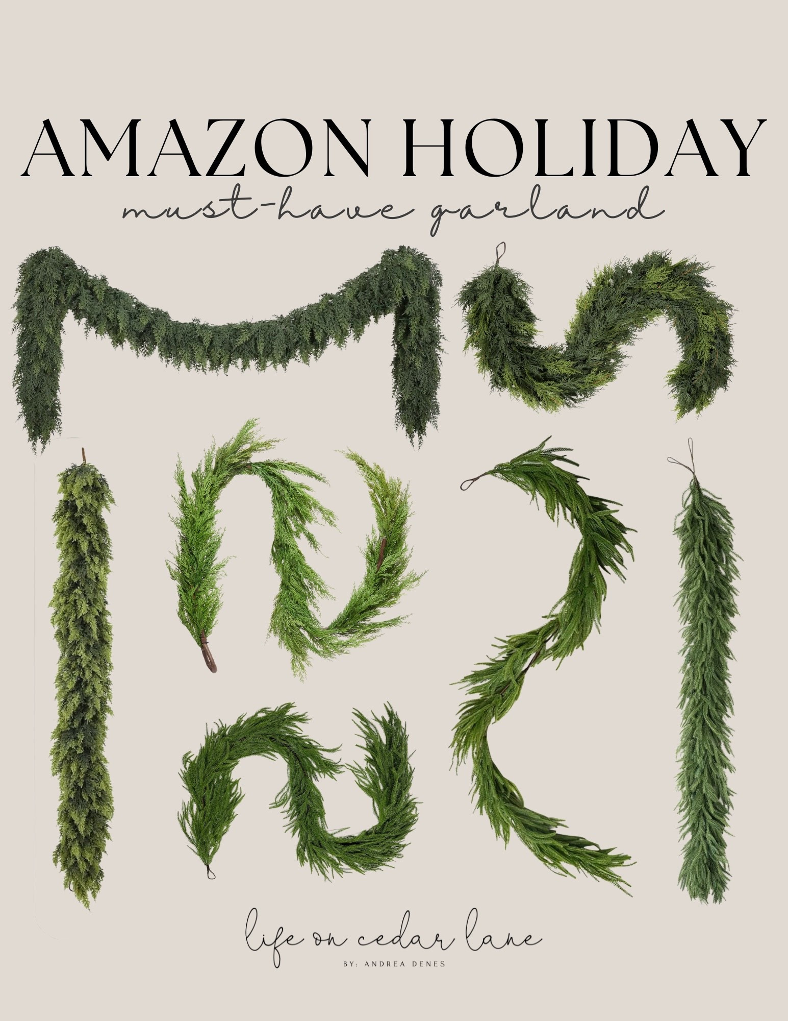Elevate your holiday decor with these beautiful cedar garlands! Perfect for any space. #holidaydecor #amazonstyle

#LTKSeasonal #LTKHome #LTKSaleAlert