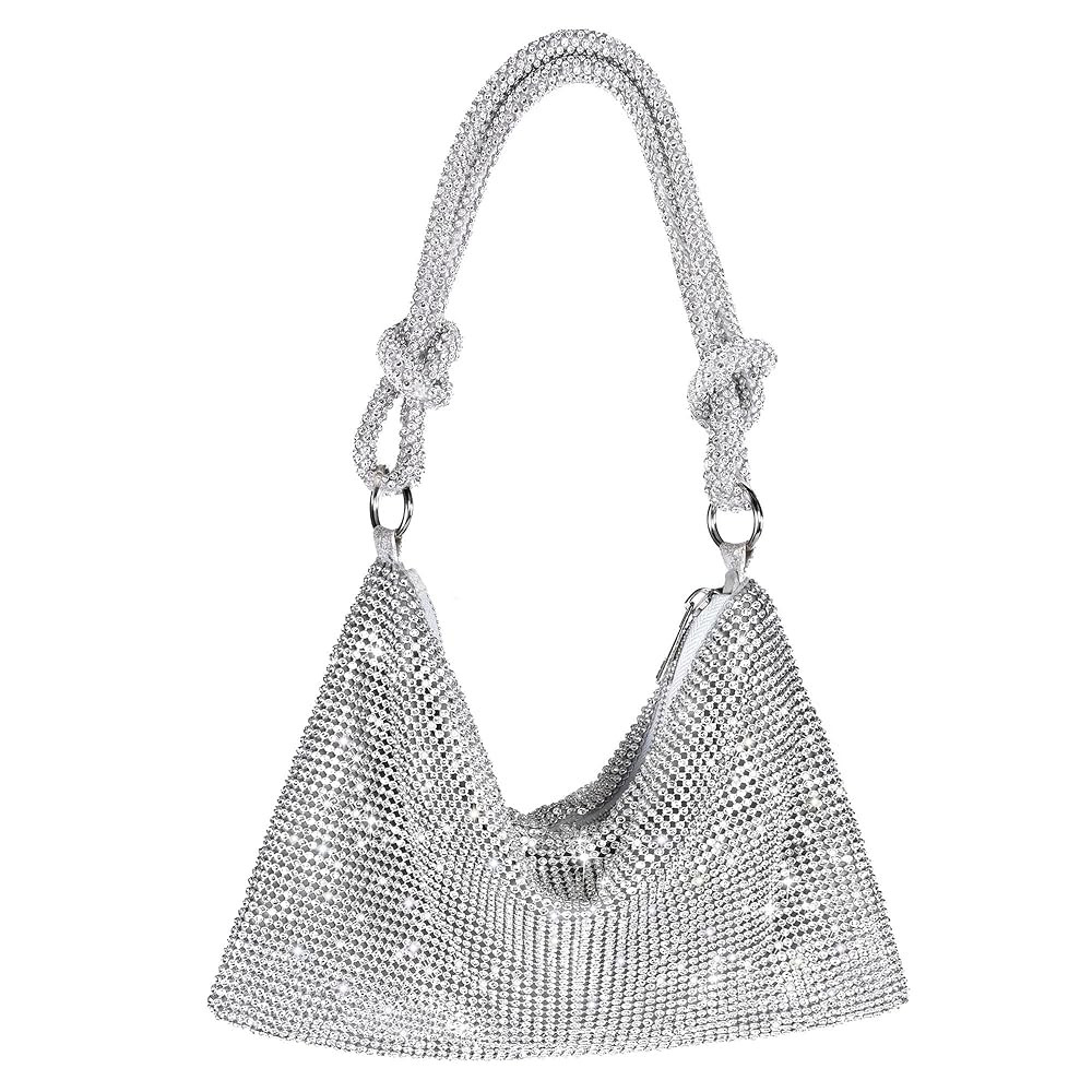 Rhinestone Purse Sparkly Evening bag Silver Clutch Purses for Women Evening, Cross Body Handbags ... | Amazon (US)
