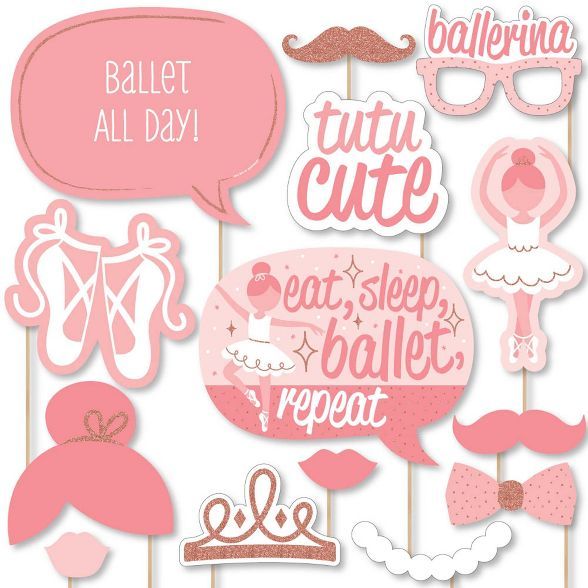 Big Dot of Happiness Tutu Cute Ballerina - Ballet Birthday Party or Baby Shower Photo Booth Props... | Target
