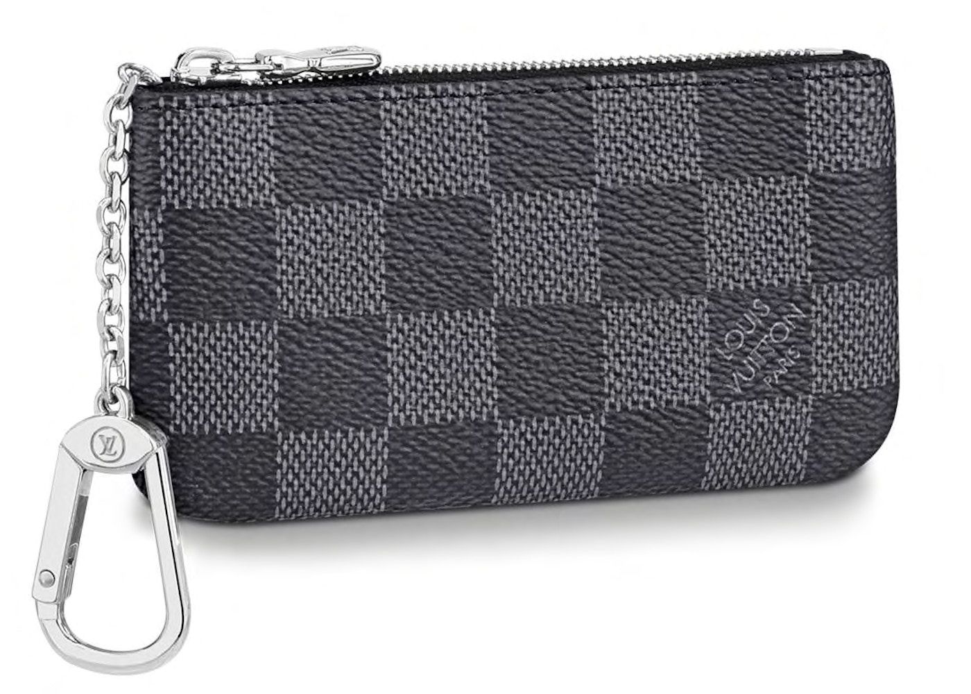 Louis Vuitton Pochette Cle Key Pouch Damier Graphite Black/Gray  in Coated Canvas with Silver-ton... | StockX