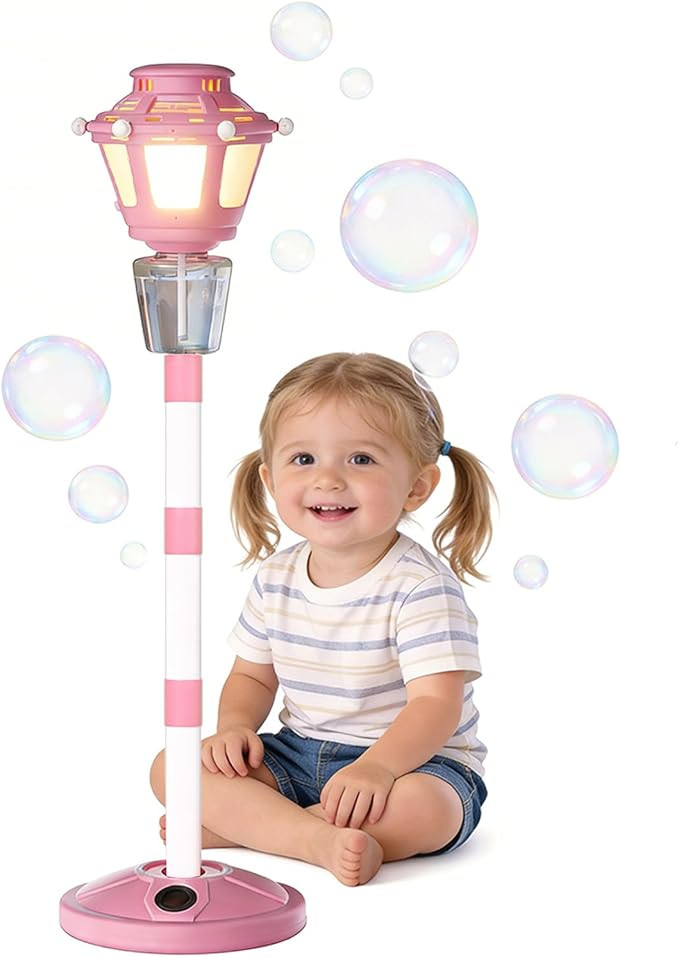 BBnote Street Lamp Bubble Machine with Light & Music, Rechargeable Outdoor Summer Bubbles Toys fo... | Amazon (US)