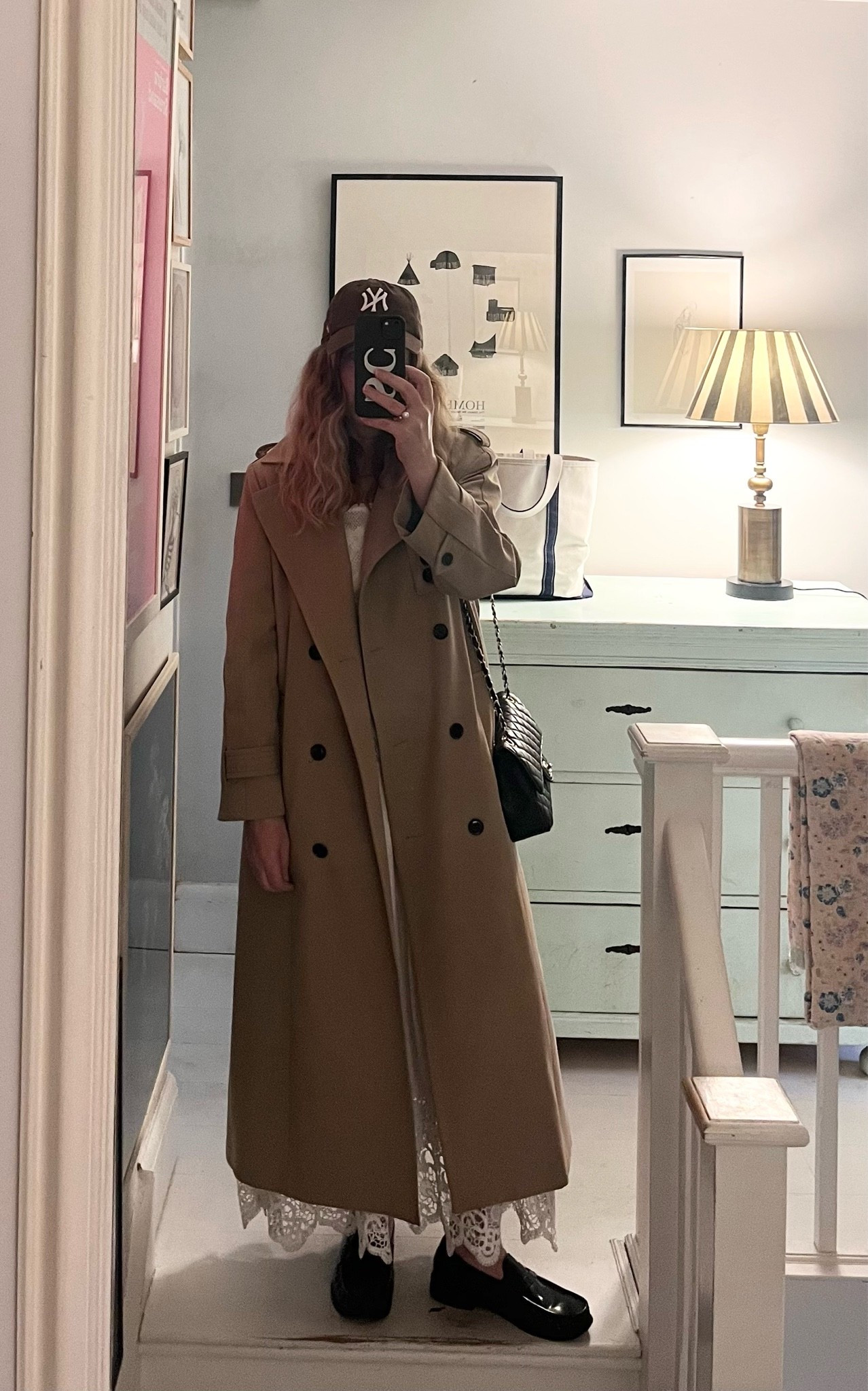 White dress + trench + loafers 🍁

#LTKuk #LTKautumn #LTKover50style