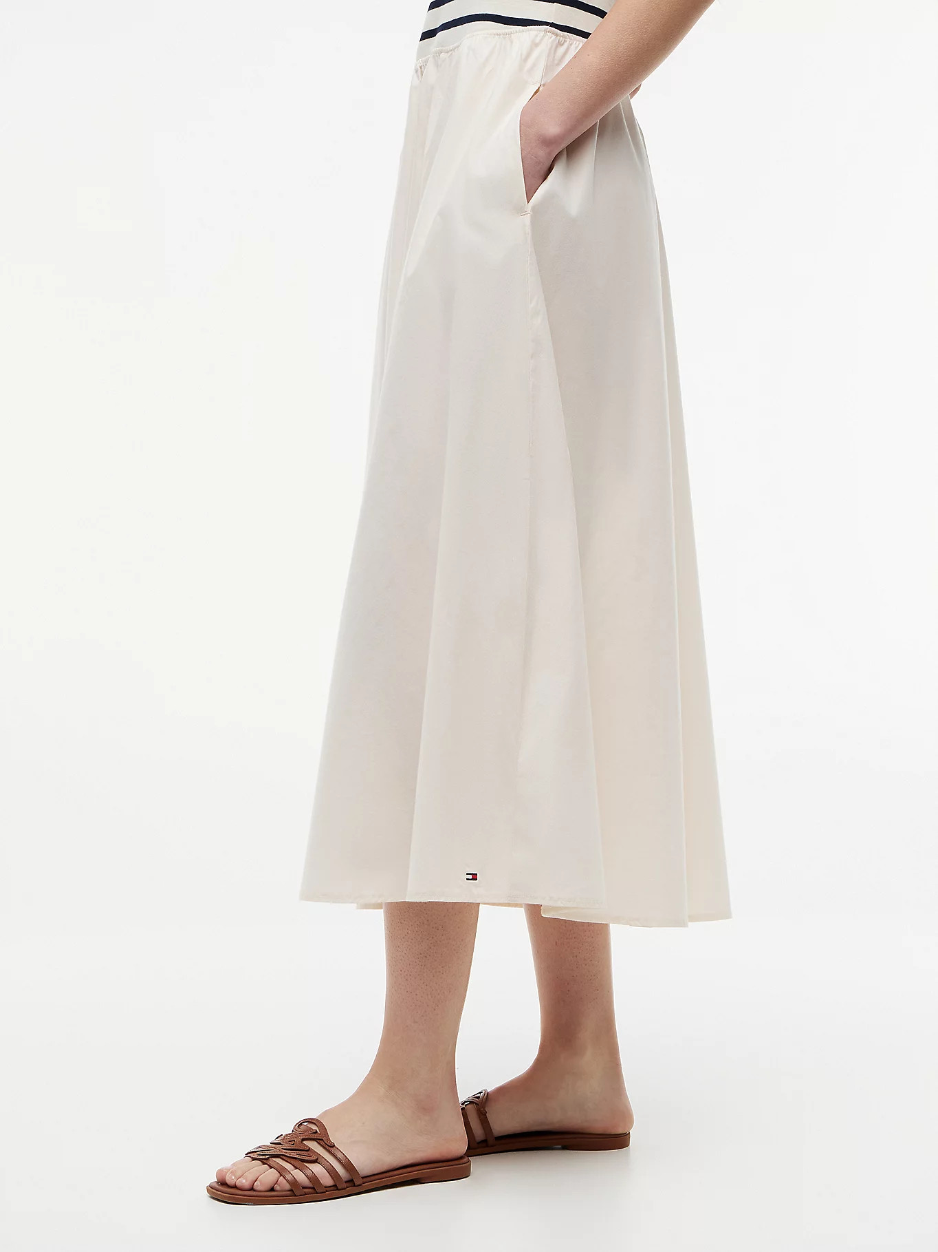 Gold-Tone Button Sleeveless Maxi Dress | Beige | Tommy Hilfiger | Tommy Hilfiger UK