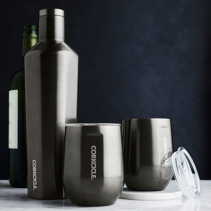 Corkcicle Insulated 25-Oz. Beverage Canteen &amp;amp; Stemless Wine Glass Set | Williams-Sonoma