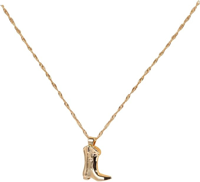 SKFVKAB Western Cowboy Boots Necklace Mushroom Abstract Face Copper Plated Collarbone Chain Hip H... | Amazon (US)