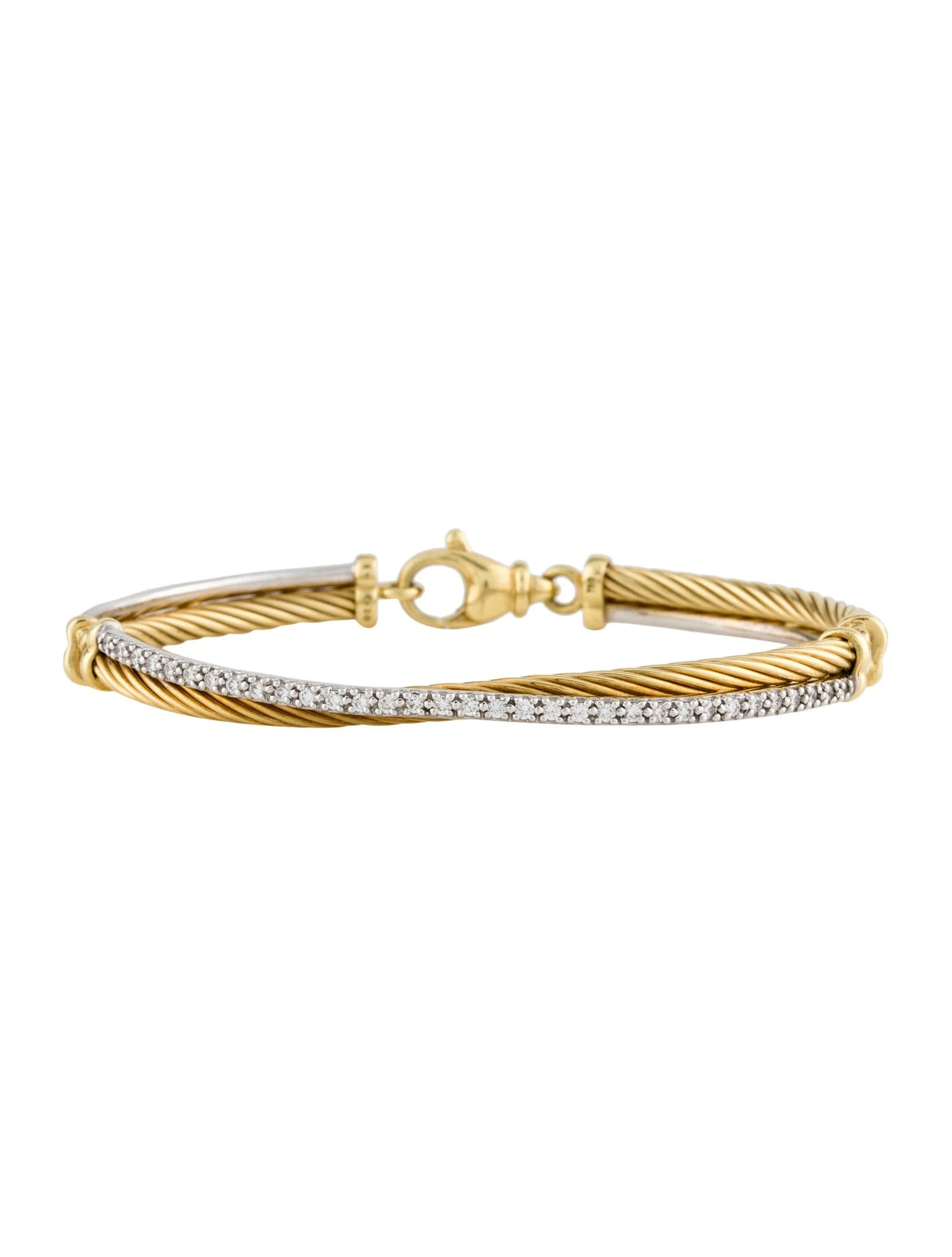 18K Diamond Crossover Link Bracelet | The RealReal