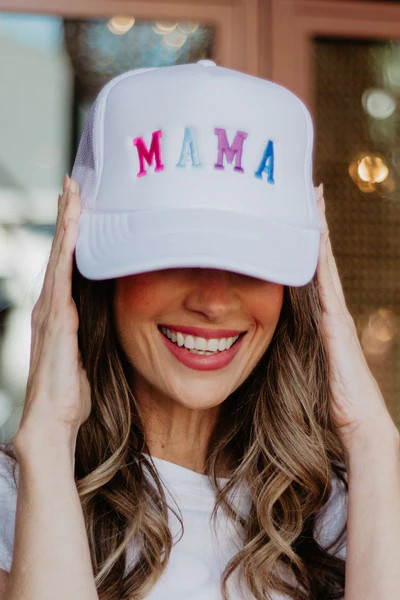 MAMA (Multicolored) Trucker Hat (White Foam) | Katydid.com