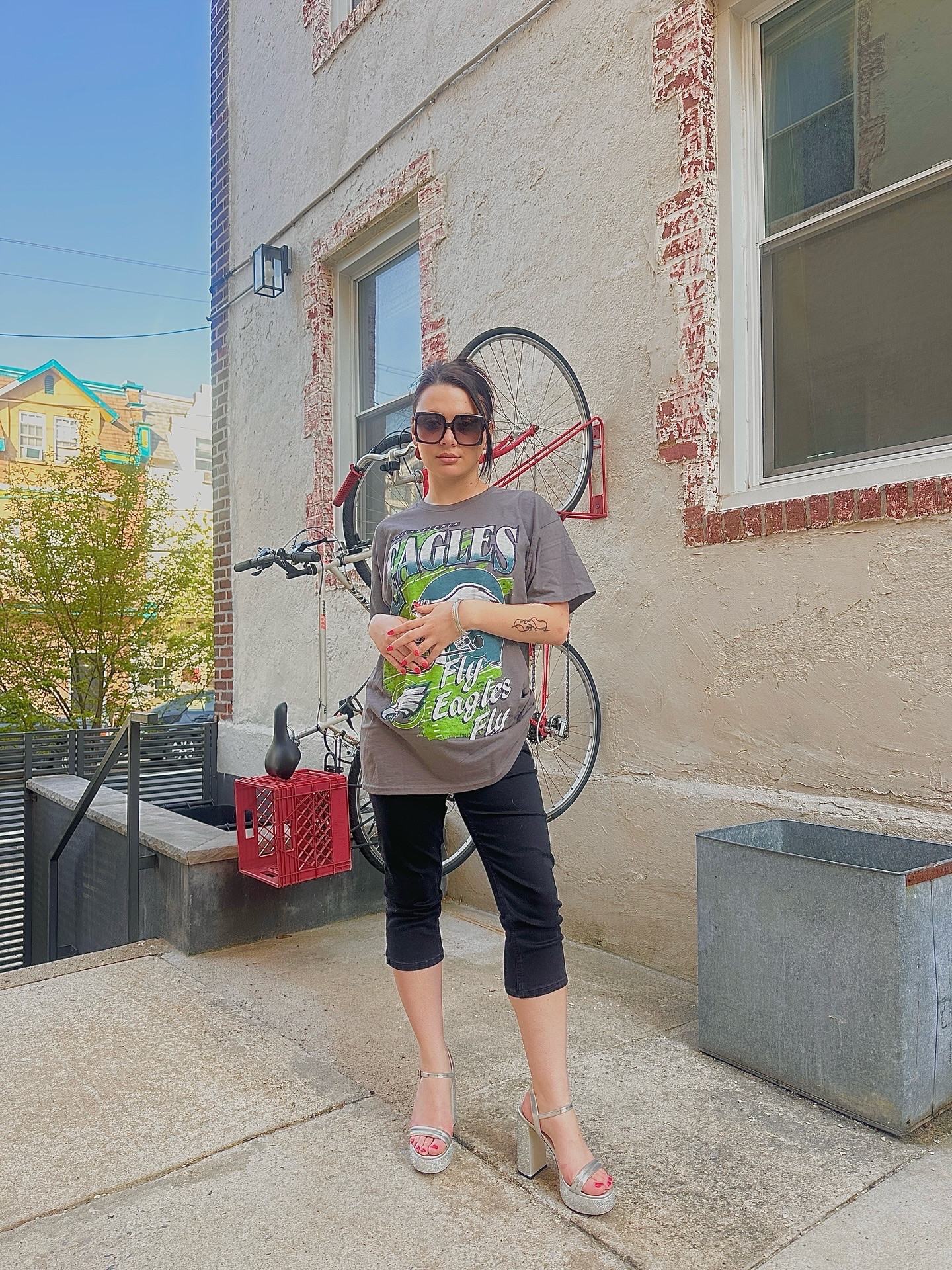 elevated
making an effort to wear my heels more casually! these are michael kors from a few years ago. wore with my new aero items - this tshirt and the jean capris. i got the tshirt in a medium for the oversized fit. capris are a size 8! they’re really low rise - which i love!

#LTKPetite #LTKootd