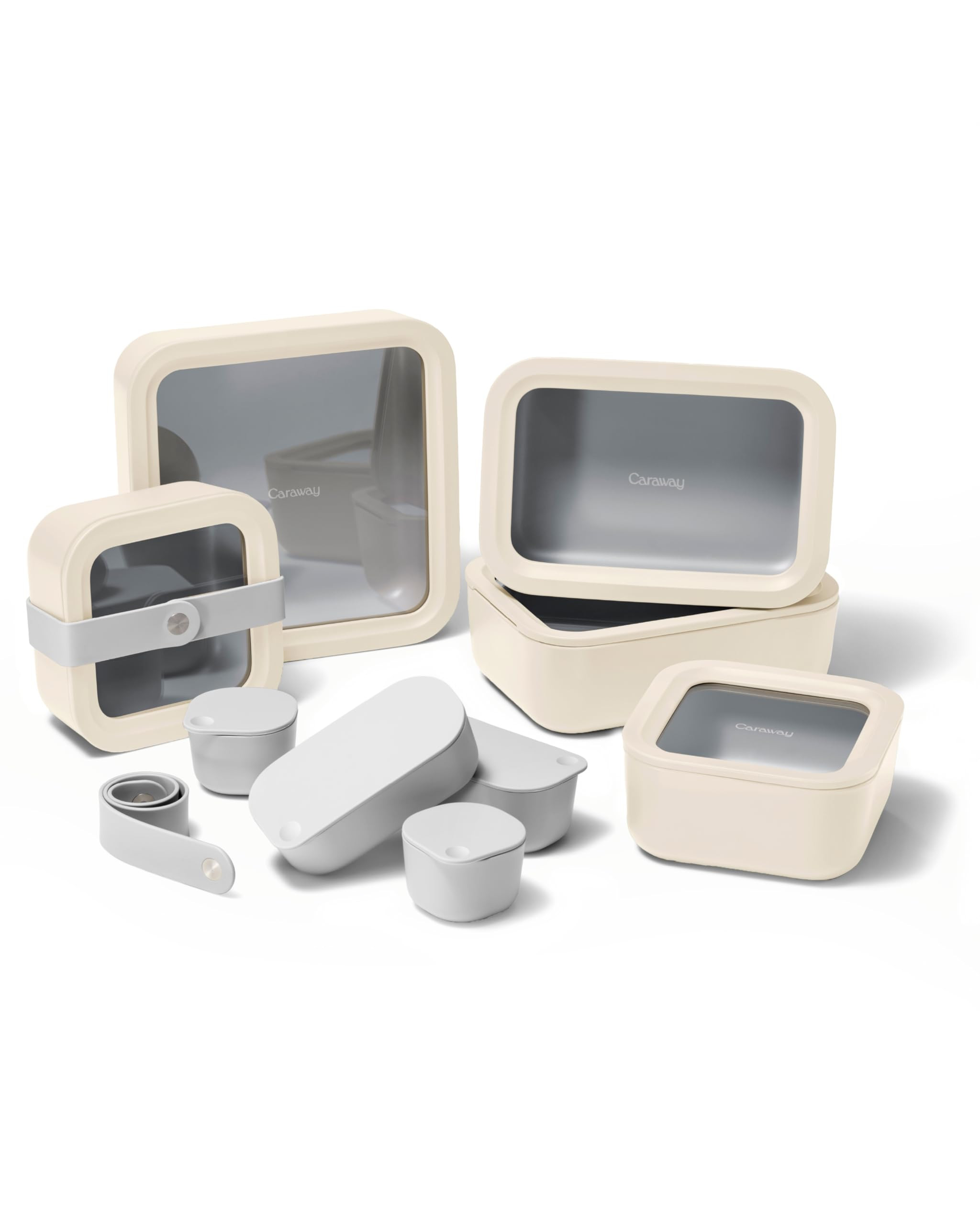 Caraway 14pc Glass Food Storage Container Set - Easy to Store, Non Toxic Lunch Box - with Glass L... | Amazon (US)