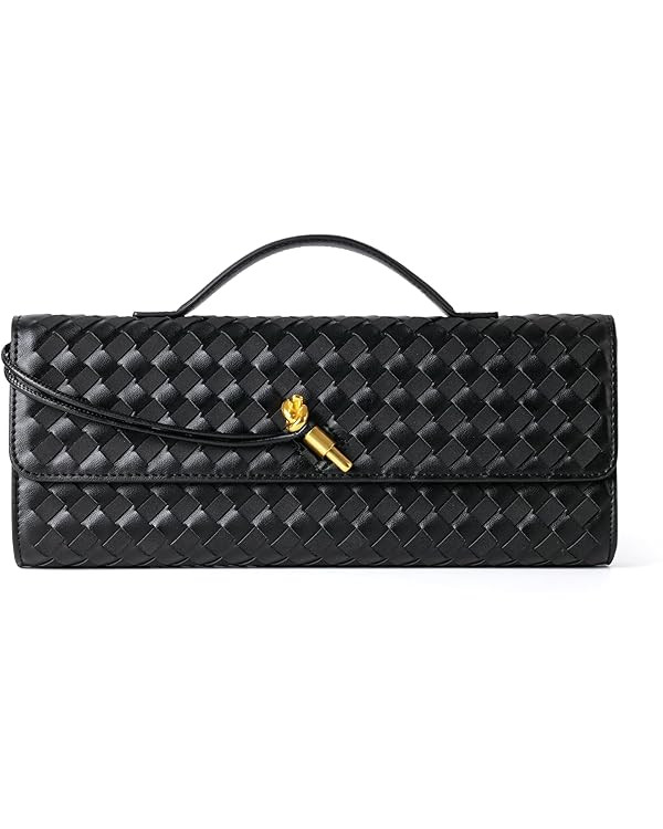 Joryin Woven Purse for Women Evening Clutch Woven Leather & Suede Handbags Crossbody Bag Suede Pu... | Amazon (US)