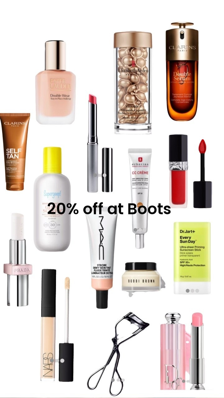 20% off prestige beauty at Boots use code BEAUTY20

#LTKuk #LTKgiftguide #LTKsummer