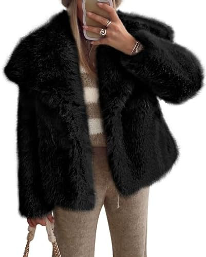 PRETTYGARDEN Womens Winter Coats 2025 Trendy Long Sleeve Furry Faux Fur Jackets Button Lapel Warm... | Amazon (US)