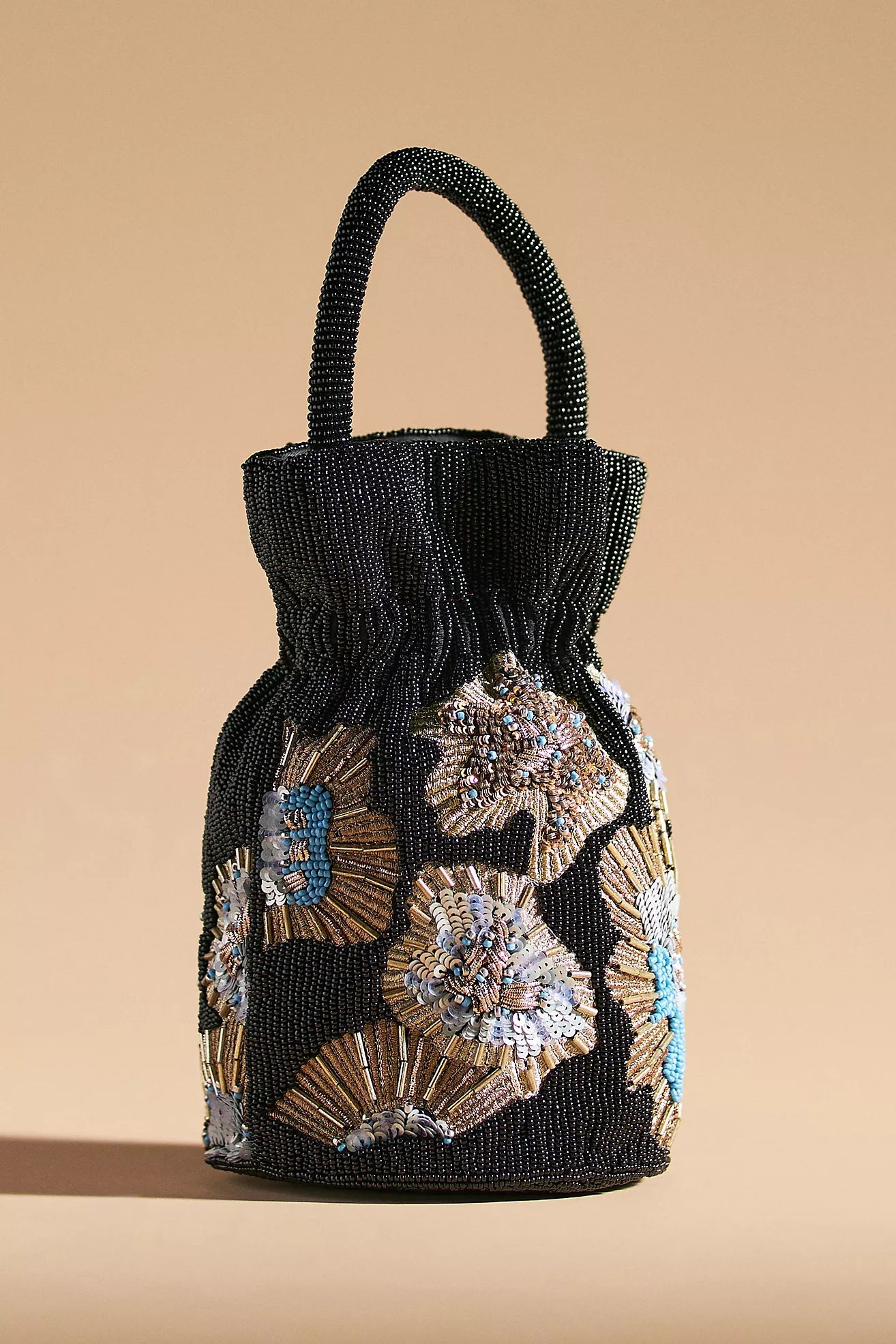 Beaded Floral Bucket Bag | Anthropologie (US)