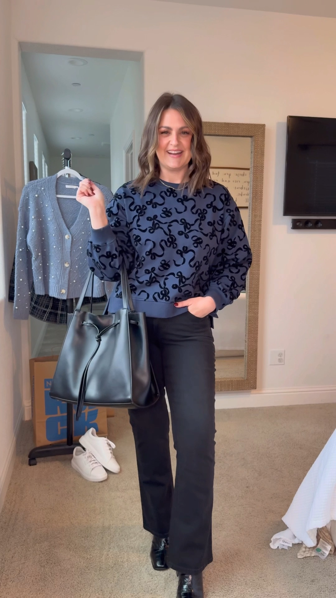 Nordstrom Rack Outfit favorites for holiday get togethers & winter staples 

Blue pearl cardigan, large
Gray pearl cardigan, medium 
Plaid wrap sweater, medium 
Blue/black bow sweater, medium 
Jeans, 12 (both pairs)
Boots, 10 (true to size)
Sneakers, 10 (true to size)

@nordstromrack #nordstromrackpartner #rackscore size 12, midsize, bootcut jeans, casual style, sweater weather, holiday outfit, mom style 

#LTKvlog #LTKMidsize #LTKSaleAlert