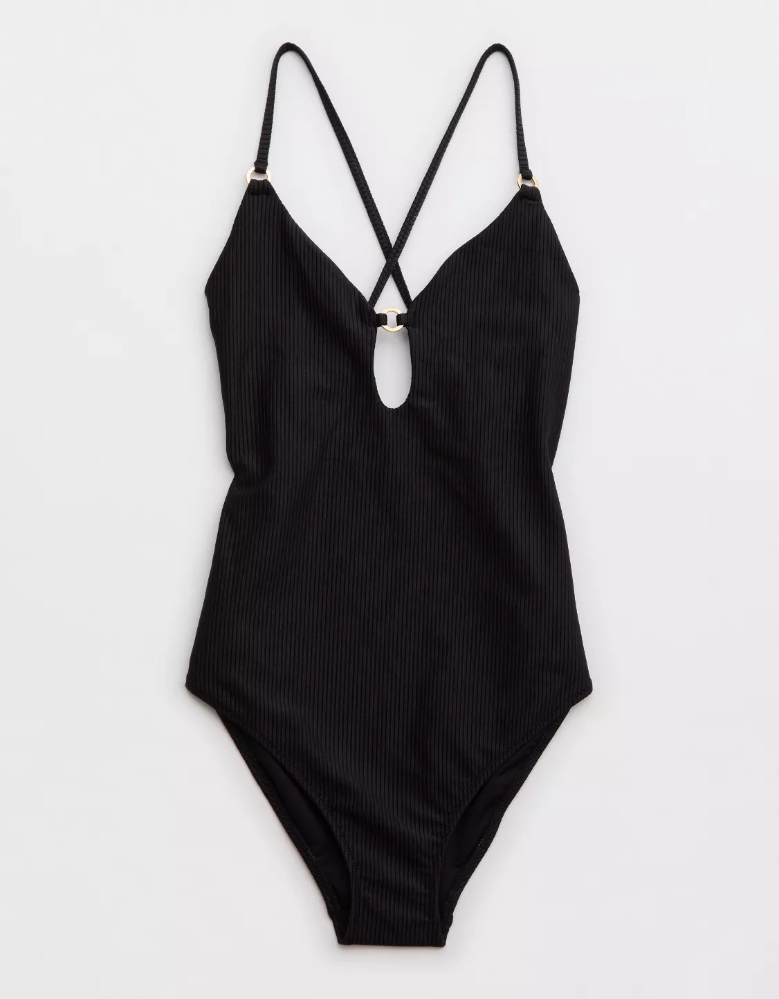 Aerie Shine Rib Full Coverage One Piece Swimsuit | Aerie