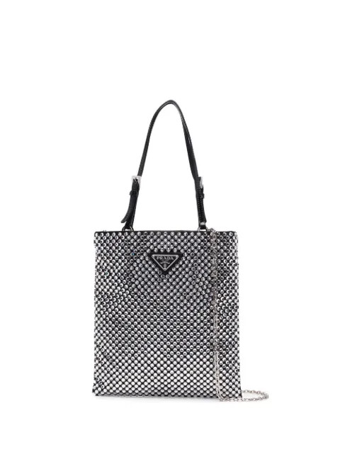 Prada crystal-embellished Satin Handbag - Farfetch | Farfetch Global