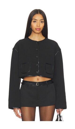 LIONESS Twilight Crop Jacket in Black. - size L | Revolve Clothing (Global)