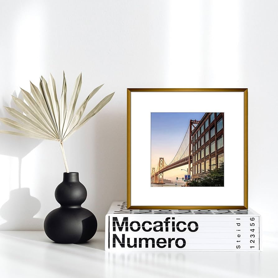 Frametory 12x12 Aluminum Picture Frame with Mat for 8x8 Photo, Bronze | Amazon (US)