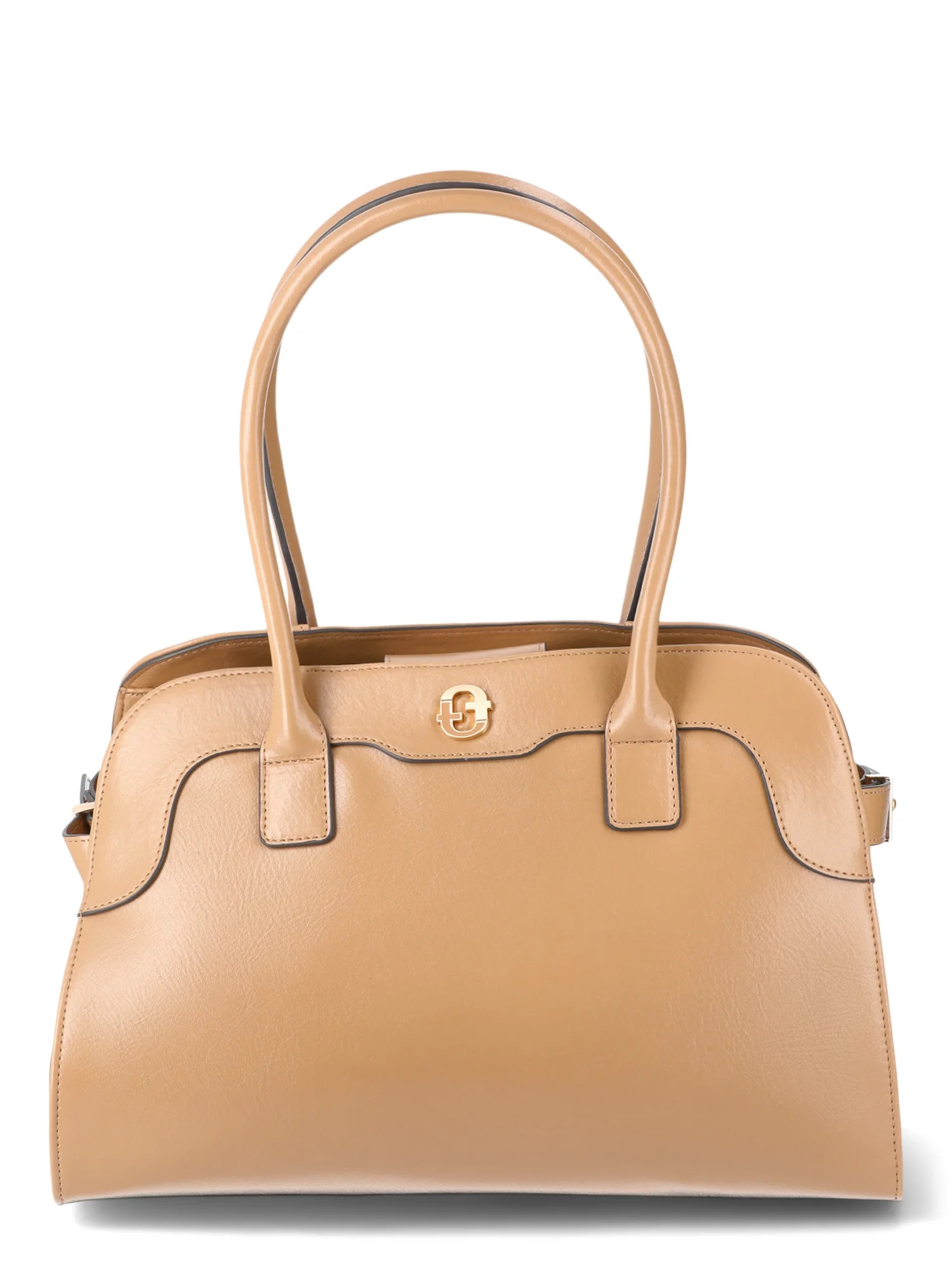 Time and Tru Women's Maxwell Faux Leather Satchel Bag, Mocha Splash | Walmart (US)