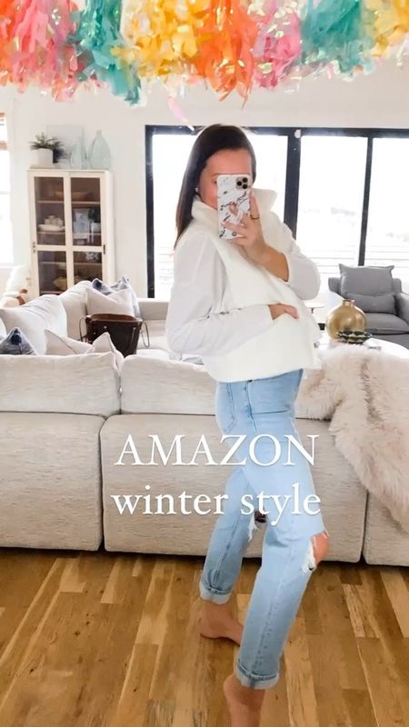 Amazon winter style ❄️ || okkkk amazon! these winter staples are a must! & let’s talk about this sweater y’all! it’s literally like wearing a barefoot dreams blanket SO GOOD! 😍 hopped on the cropped puffer vest trend 👌🏼 + leggings are like butter & tons of colors, see sizing below 👇🏼

cropped vest-size large
sweater- XL for extra oversized fit
leggings- medium, tts

*shop with links in my bio or in the LTK app ✨ #amazonfinds #amazonfashion #winterstyle #puffervest #leggings #momstyle #wintermusthaves #casualstyle 

#LTKunder50 #LTKSeasonal #LTKstyletip