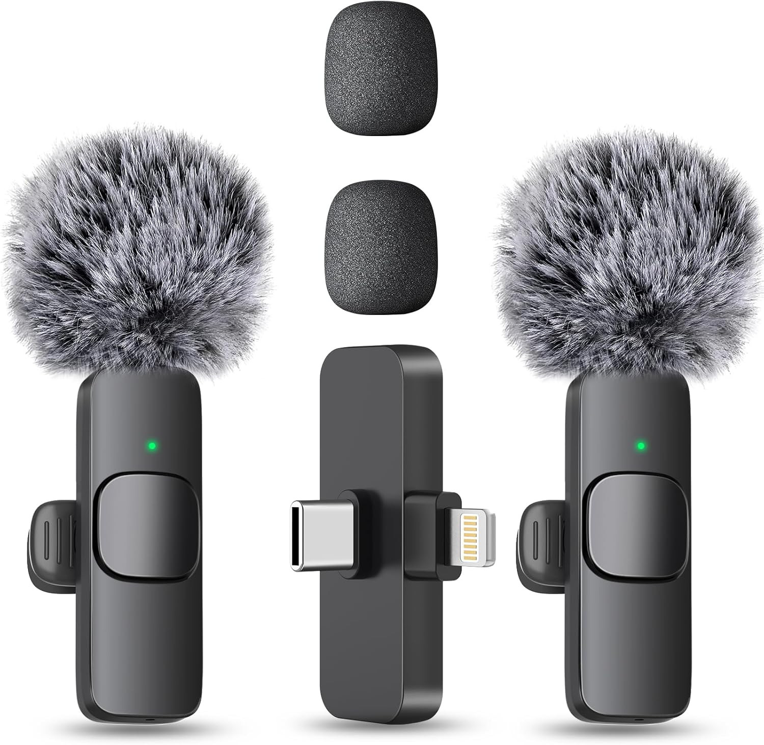 MAYBESTA Wireless Mini Microphone for iPhone, Android Phone - 2 Pack Lavalier Lapel Mic for Audio Video Recording - Clip on Content Creator Microphones for YouTube Tiktok Podcast Vlogging | Amazon (US)