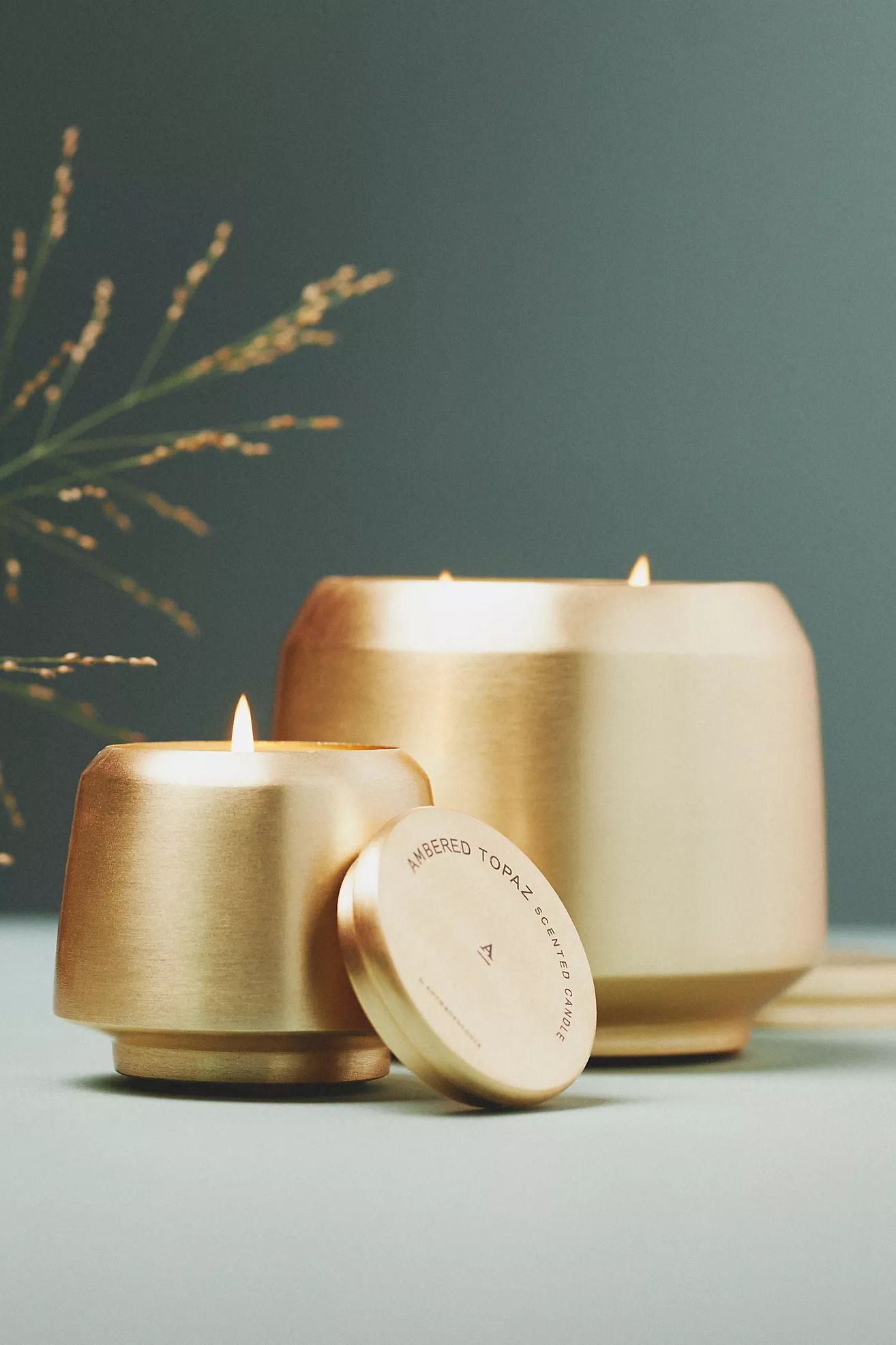 Woody Ambered Topaz Metal Jar Candle | Anthropologie (US)