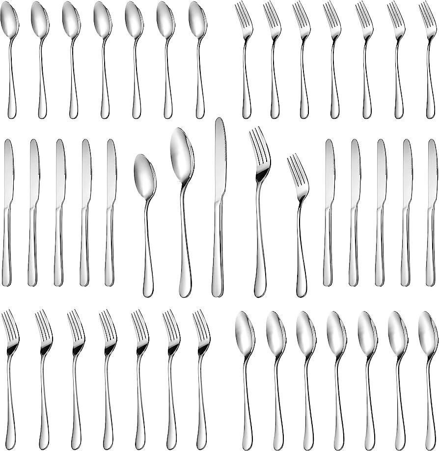 30 Piece Silverware Set Service for 6,Premium Stainless Steel Flatware Set,Mirror Polished Cutler... | Amazon (US)
