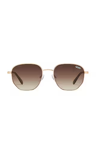 Big Time Sunglasses in Brushed Gold & Brown | Revolve Clothing (Global)