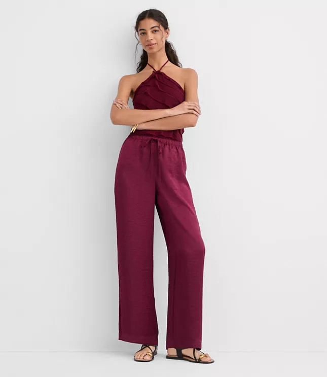 Sawyer Pull On Pants in Satin | LOFT