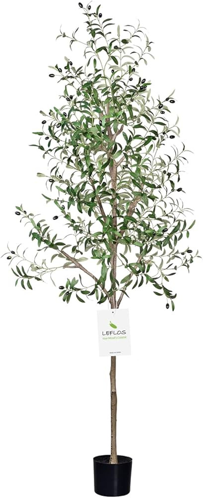 Leflos Faux Olive Tree Artificial Plant Indoor 7ft, Large Fake Plant for Home Decor Living Room, ... | Amazon (CA)