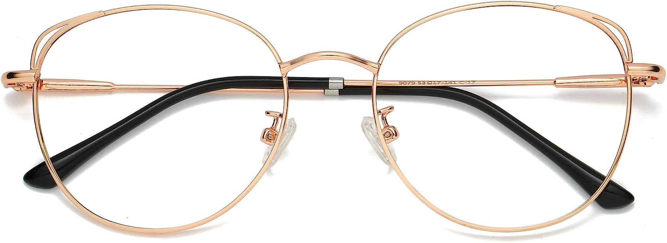 Cat Eye Blue Light Blocking Glasses Hipster Metal Frame Women Eyeglasses She Young | Amazon (US)