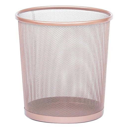 SHS Round Mesh Stainless Steel WasteBasket Trash Can Recycling Bin for Home, Office, Bathroom, Be... | Amazon (US)