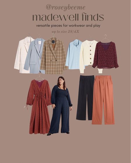 Madewell finds. Madewell workwear finds. Work pants. Plus size finds. Blazer. Jumpsuit.  Dress. Sweater. Button down. Office outfit. Plus size outfit  

#LTKsalealert #LTKworkwear #LTKcurves