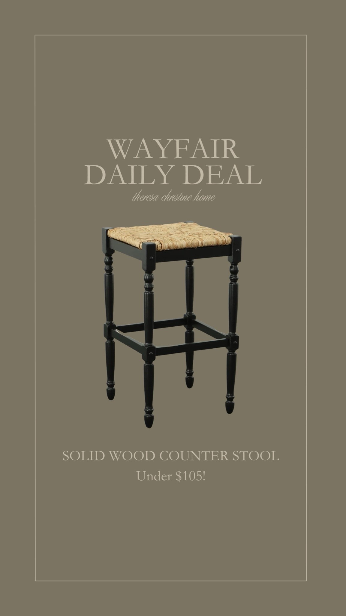 @Wayfair daily deal! The prettiest, dark black rattan barstool 🖤🙌🏻