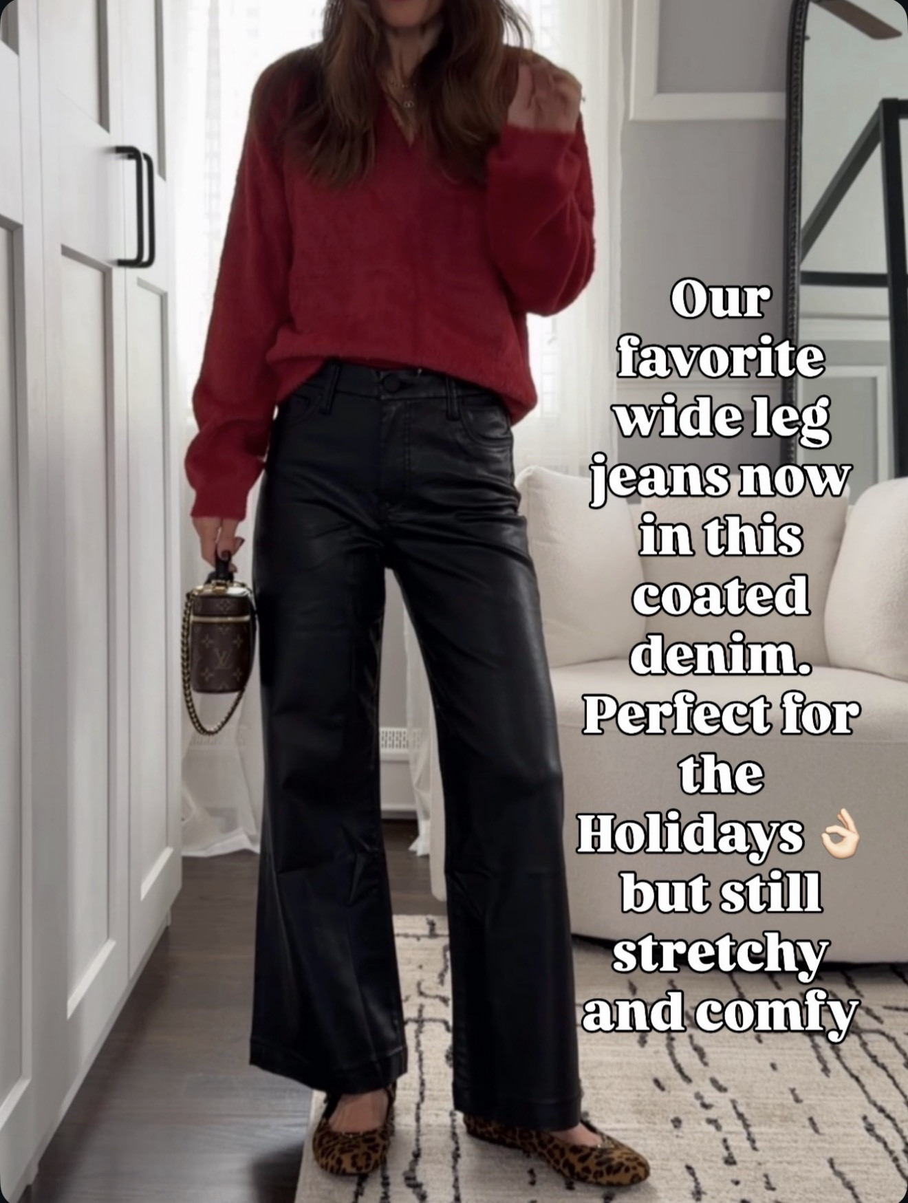 Our favorite wide-leg jeans now in coated denim—holiday perfect but still stretchy and comfy ✨ 🔗⬇️

#LTKOver40 #LTKSeasonal #LTKHoliday