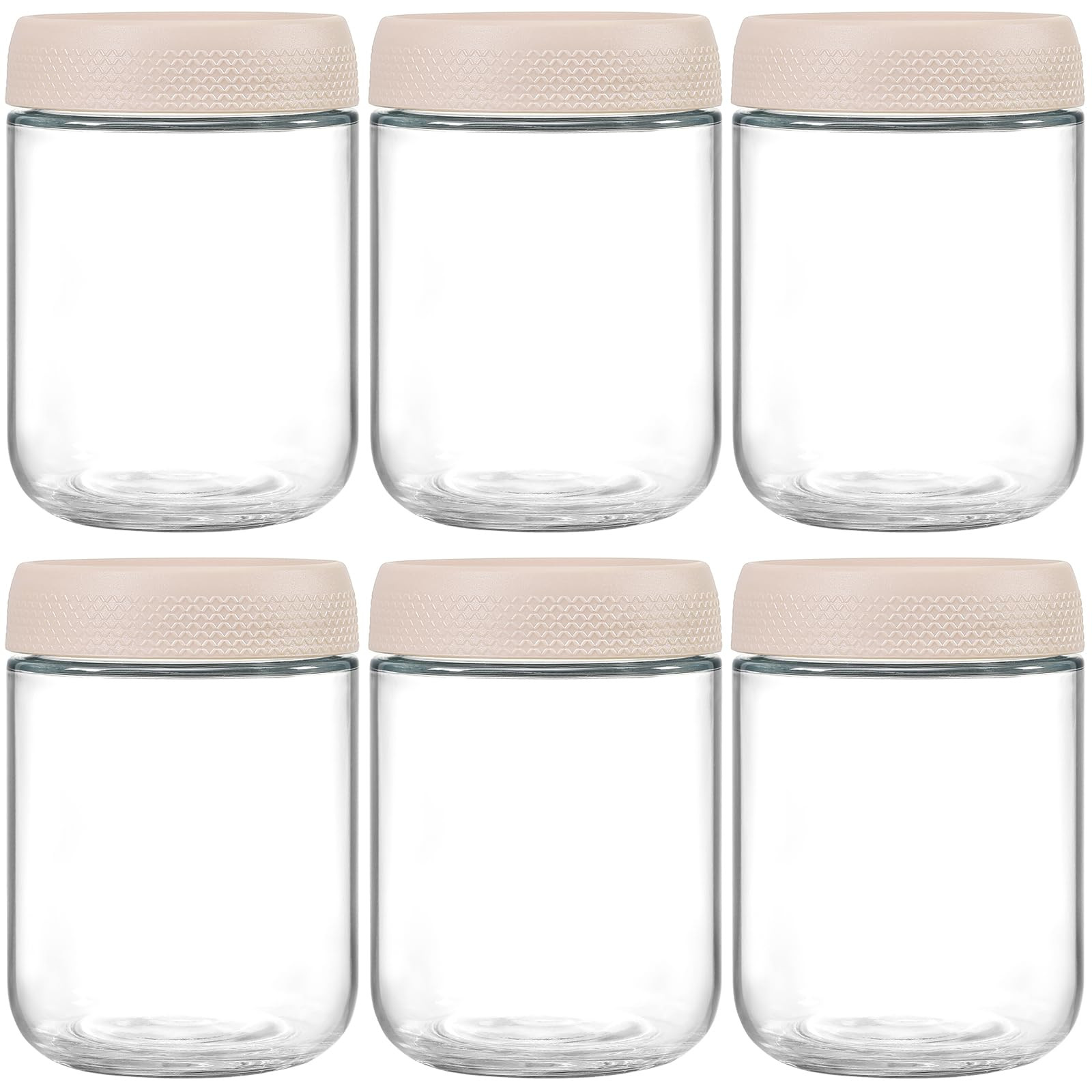 NETANY 6-pack 16oz Glass jars with Airtight Lids, Overnight Oats Containers with Lids, Wide mouth... | Amazon (US)