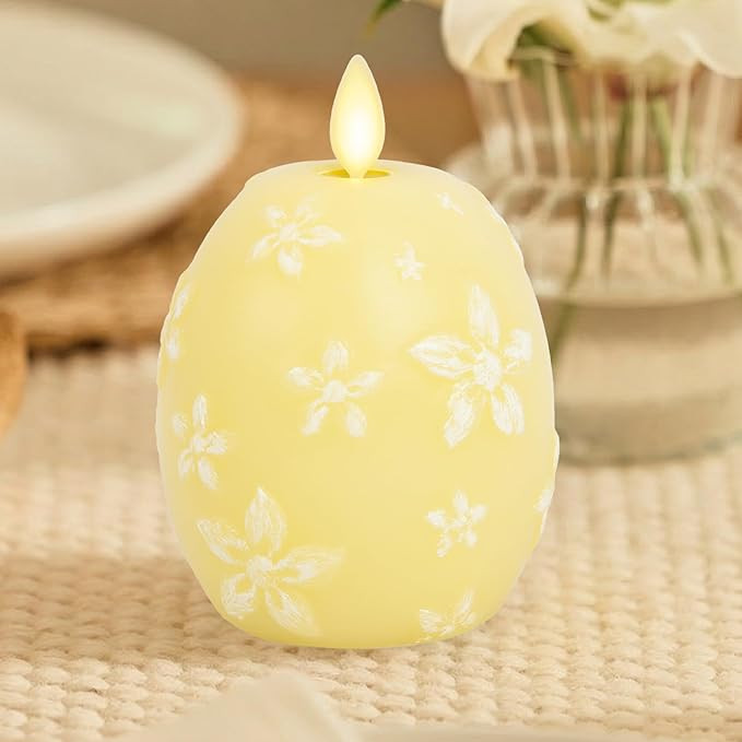 Luminara Flameless Candle Crystal Beads Glitter Sphere, Unscented Real Wax LED Candle, Timer, Hol... | Amazon (US)