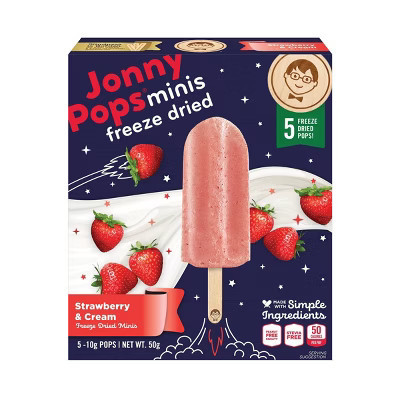 JonnyPops Freeze Dried Strawberry Cream Mini Pops - 50g/5ct | Target