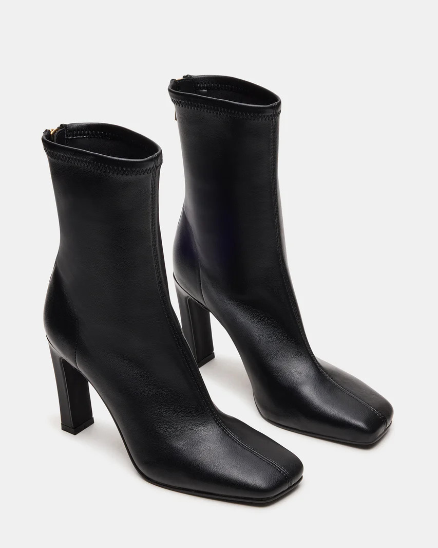 KHELAN Black Square-Toe Heeled Women's Ankle Boot | Steve Madden (US)