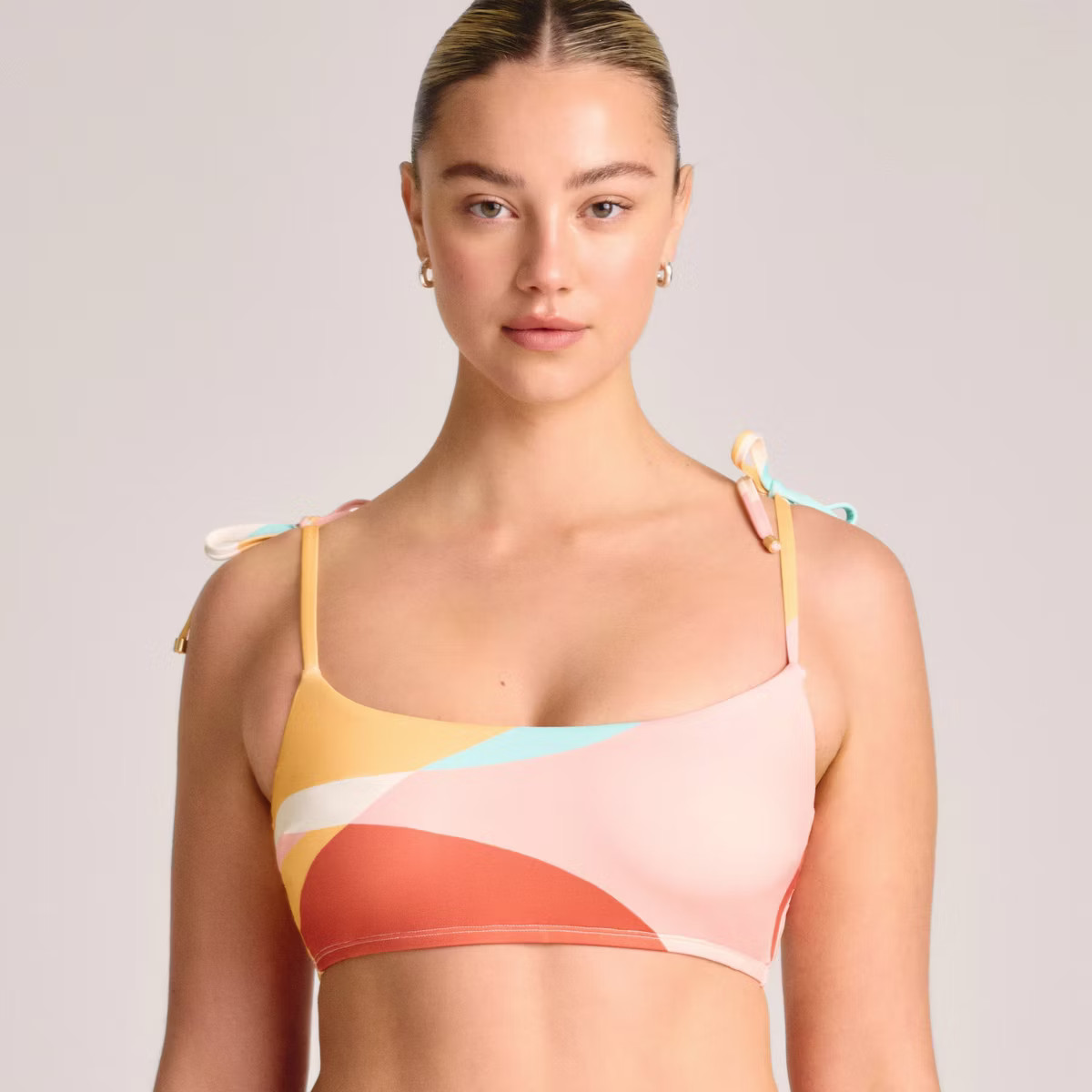 Vitamin A Women's Shoulder Tie Bralette Bikini Top - Multi Stained Glass Print | Target