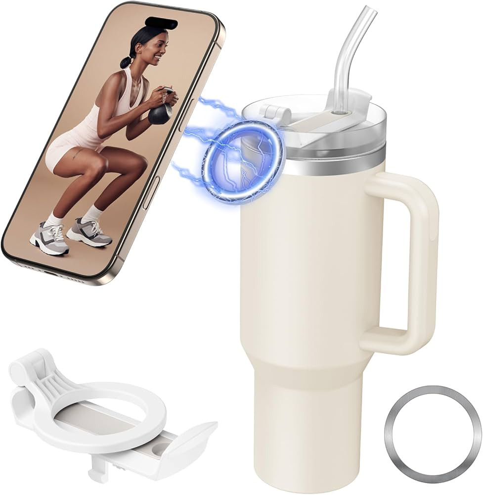 Magnetic Phone Holder for Stanley 40oz Quencher H2.0 Tumbler with Handle, Rotatable Water Bottle ... | Amazon (US)