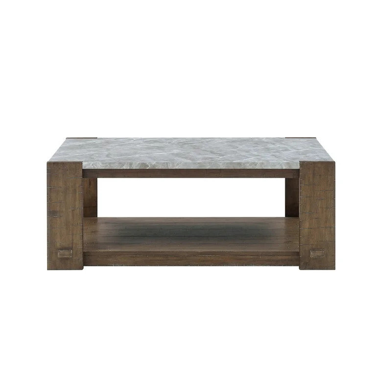 Steve Silver Libby Sintered Stone Coffee Table with Casters, Dusty Caramel | Walmart (US)